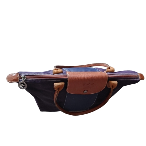 Longchamp Small Purple & Navy Shoulder Tote Bag - Picture 4 of 16